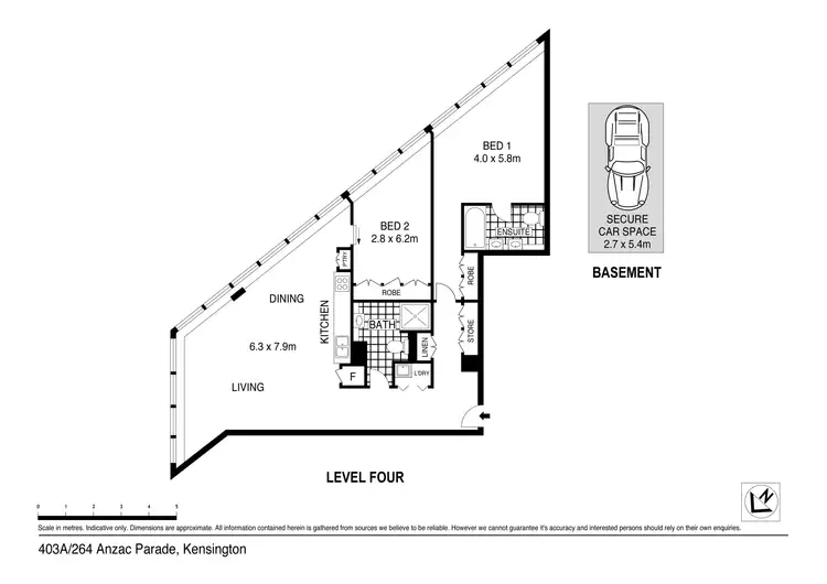 Floorplan of Homely apartment listing, 403A/101-107 Doncaster Avenue, Kensington NSW 2033