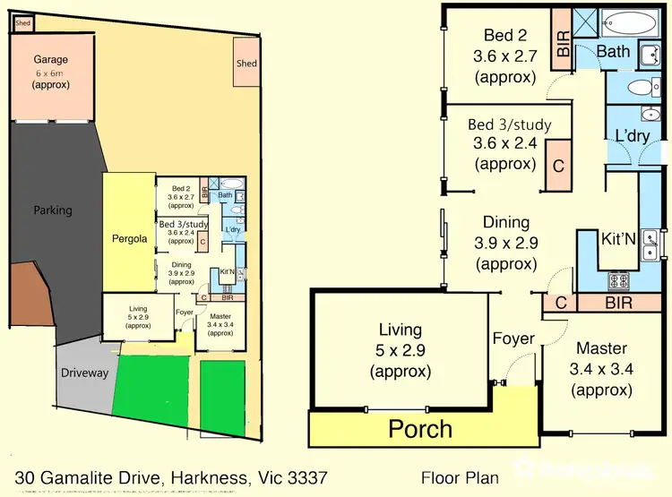 Floorplan of Homely house listing, 30 Gamalite Drive, Harkness VIC 3337