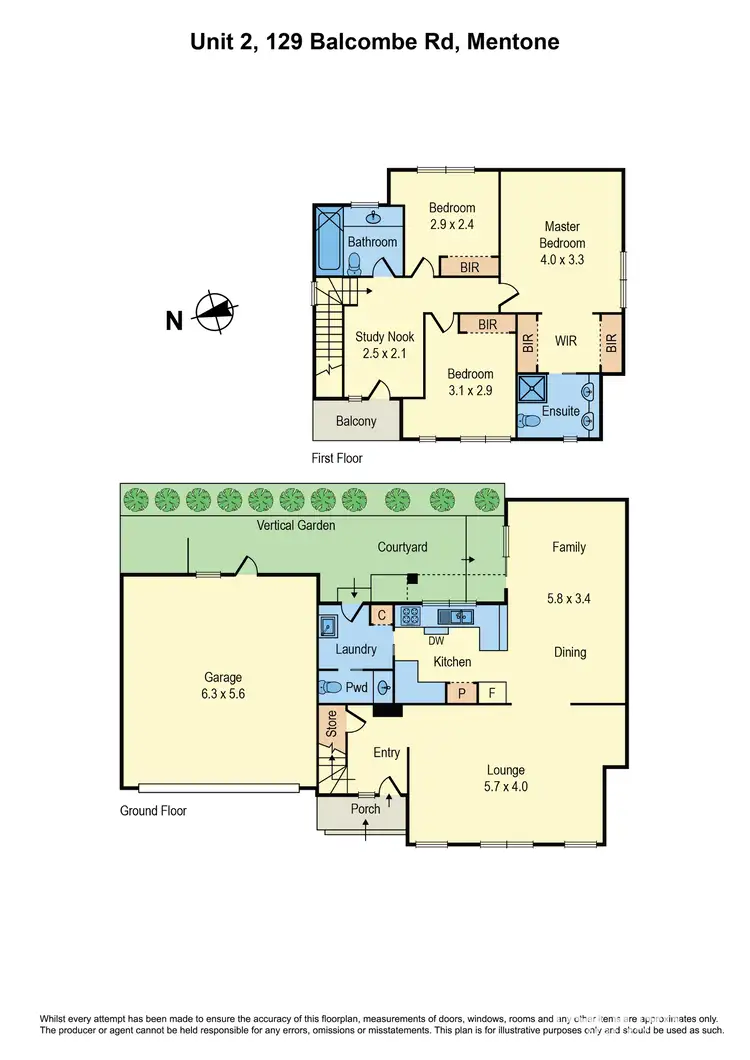 Floorplan of Homely townhouse listing, 2/129 Balcombe Road, Mentone VIC 3194