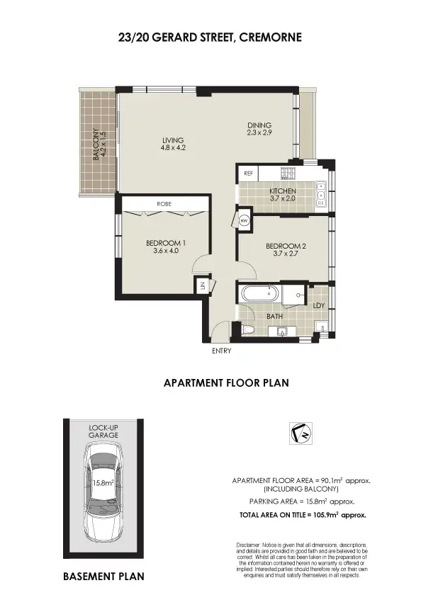 Floorplan of Homely apartment listing, 23/14-20 Gerard Street, Cremorne NSW 2090