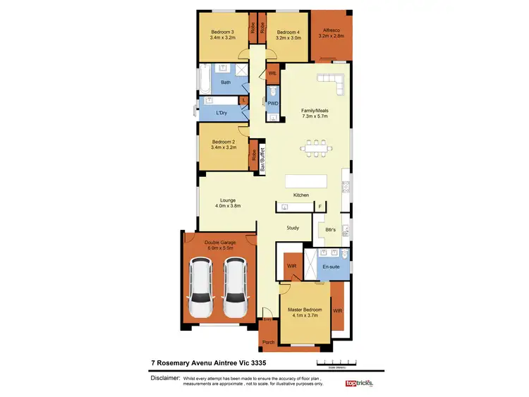 Floorplan of Homely house listing, 7 Rosemary Avenue, Aintree VIC 3336
