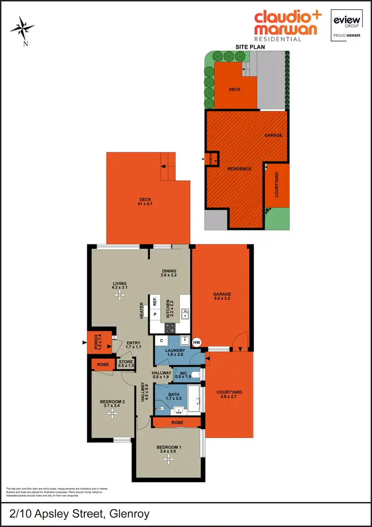 Floorplan of Homely townhouse listing, 2/10 Apsley Street, Glenroy VIC 3046