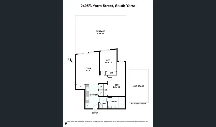 Floorplan of Homely apartment listing, 2405/3 Yarra Street, South Yarra VIC 3141
