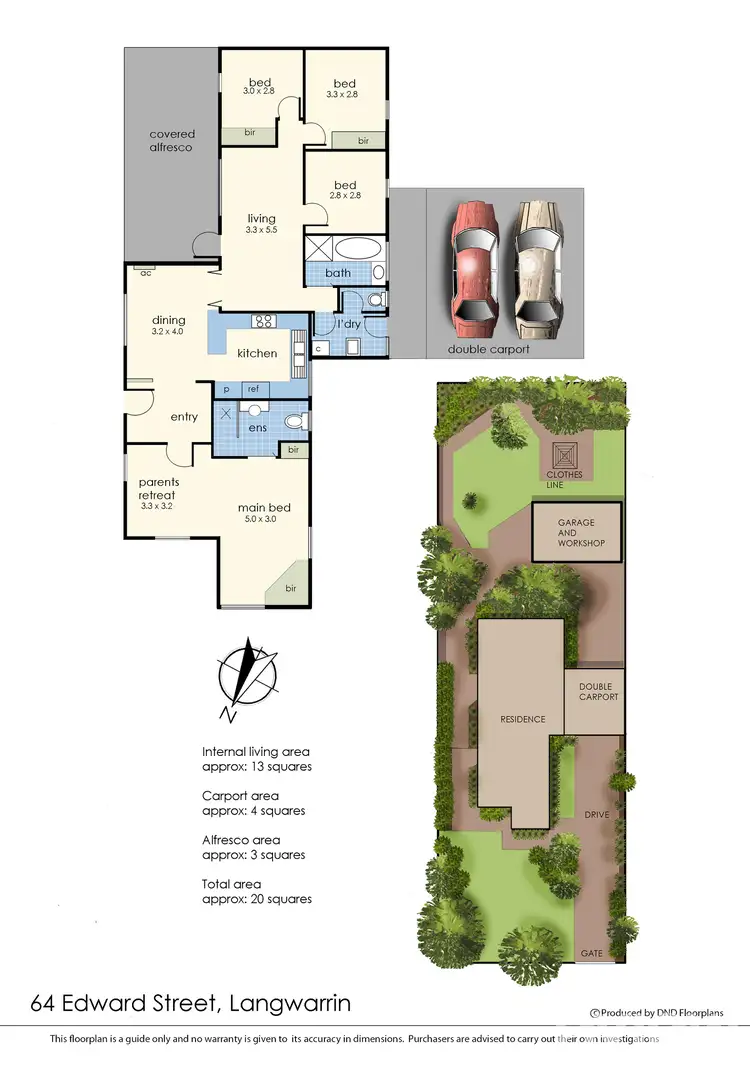 Floorplan of Homely house listing, 64 Edward Street, Langwarrin VIC 3910
