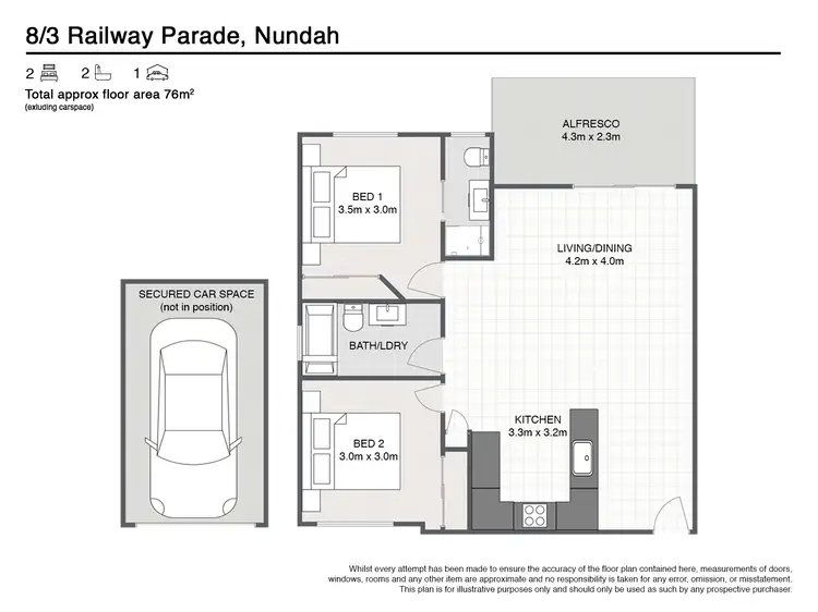 Floorplan of Homely unit listing, 8/3 Railway Parade, Nundah QLD 4012