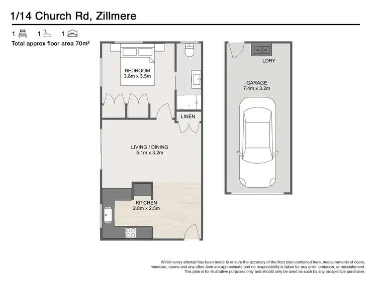 Floorplan of Homely unit listing, 1/14 Church Road, Zillmere QLD 4034