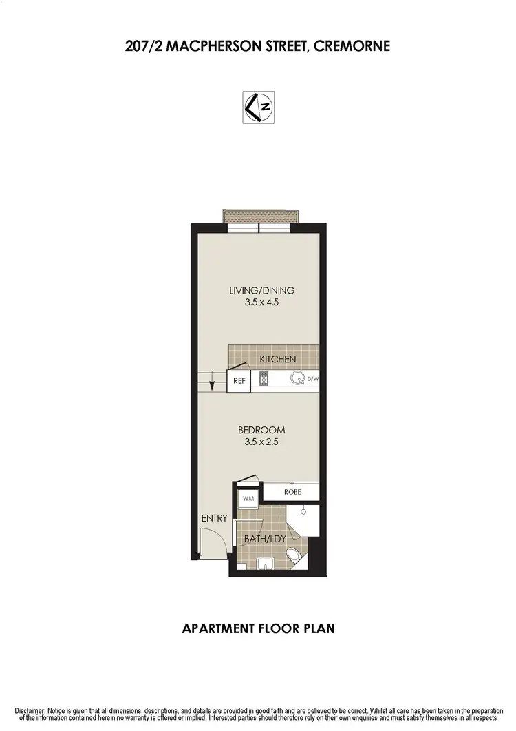 Floorplan of Homely apartment listing, 207/2 Macpherson Street, Cremorne NSW 2090