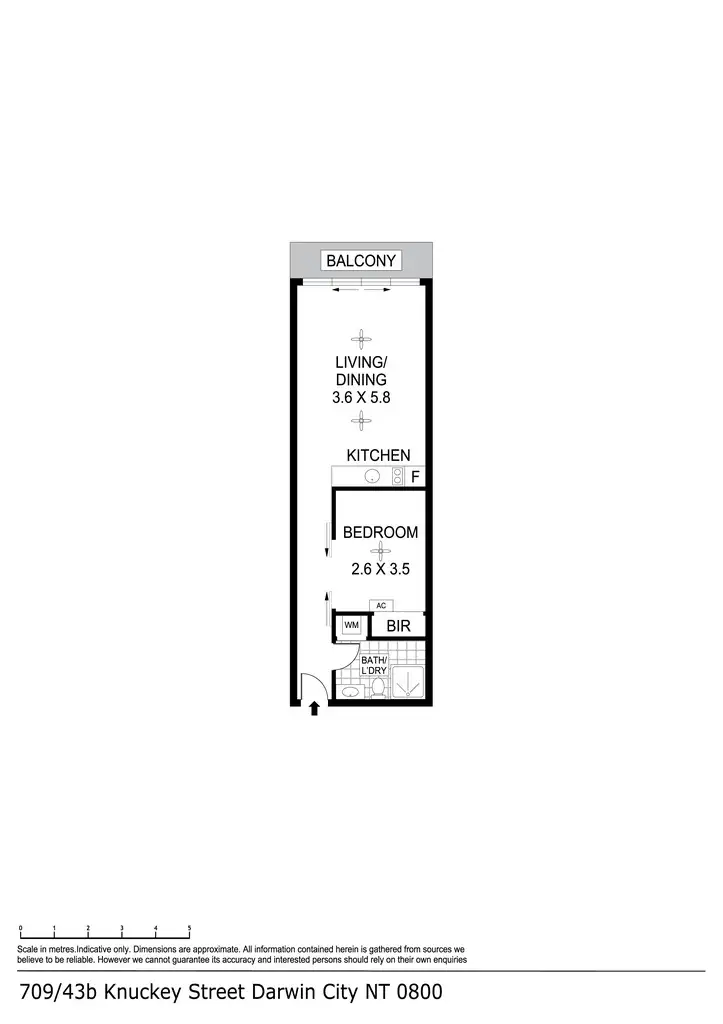 Floorplan of Homely apartment listing, 709/43B Knuckey Street, Darwin City NT 800