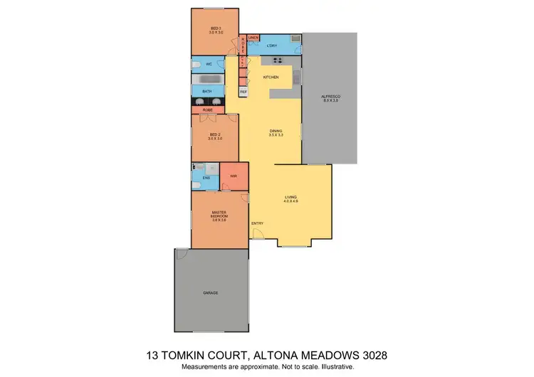 Floorplan of Homely house listing, 13 Tomkin Court, Altona Meadows VIC 3028