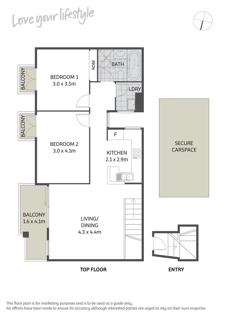 Floorplan of Homely apartment listing, 23/503-511 King Street, Newtown NSW 2042