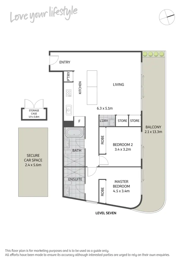 Floorplan of Homely apartment listing, 709/74 Macdonald Street, Erskineville NSW 2043