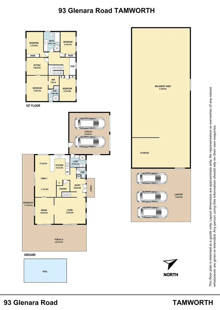 Floorplan of Homely rural property listing, 'Glen Manor' 93 Glenara Road, Tamworth NSW 2340