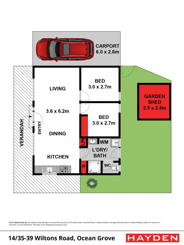 Floorplan of Homely unit listing, 14/35-39 Wiltons Road, Ocean Grove VIC 3226
