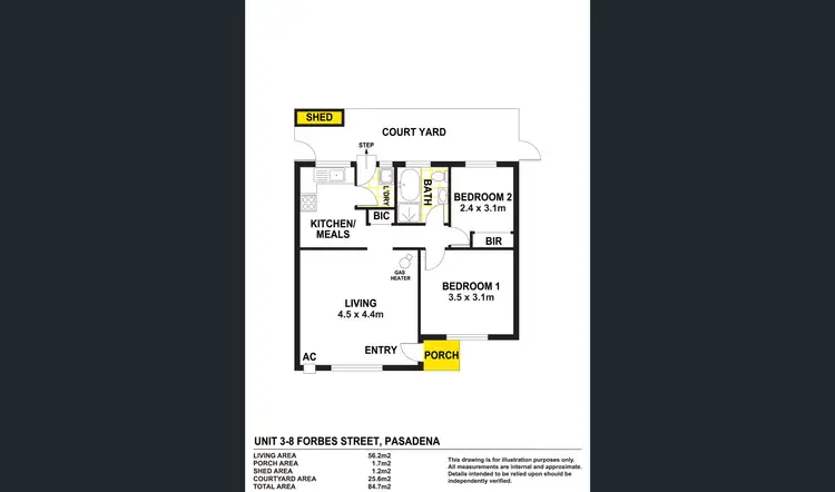 Floorplan of Homely unit listing, 3/8 Forbes Street, Pasadena SA 5042