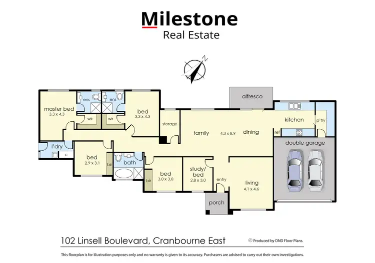 Floorplan of Homely house listing, 102 Linsell Boulevard, Cranbourne East VIC 3977