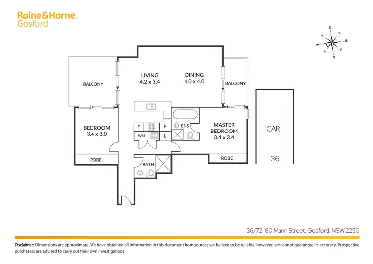 Floorplan of Homely apartment listing, 36/72-80 Mann Street, Gosford NSW 2250