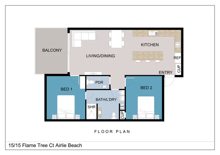 Floorplan of Homely unit listing, 15/15 Flame Tree Court, Airlie Beach QLD 4802