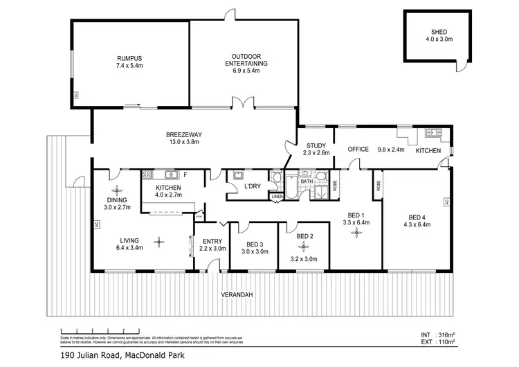 Floorplan of Homely house listing, 190 Julian road, Macdonald Park SA 5121