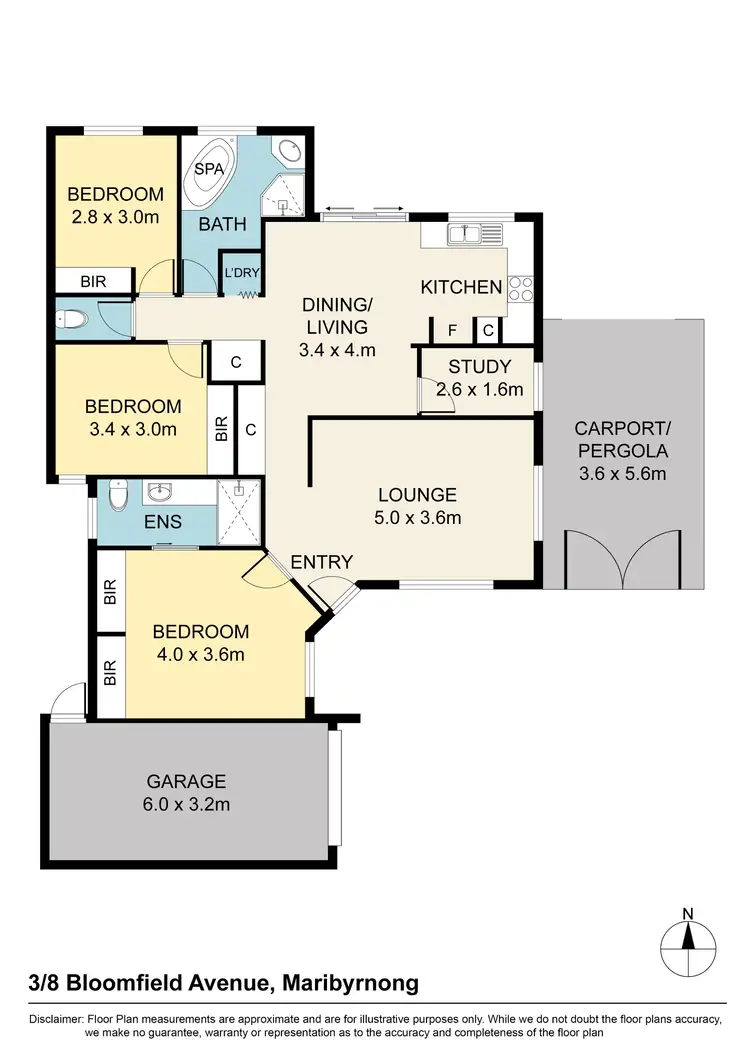 Floorplan of Homely unit listing, 3/8 Bloomfield Avenue, Maribyrnong VIC 3032
