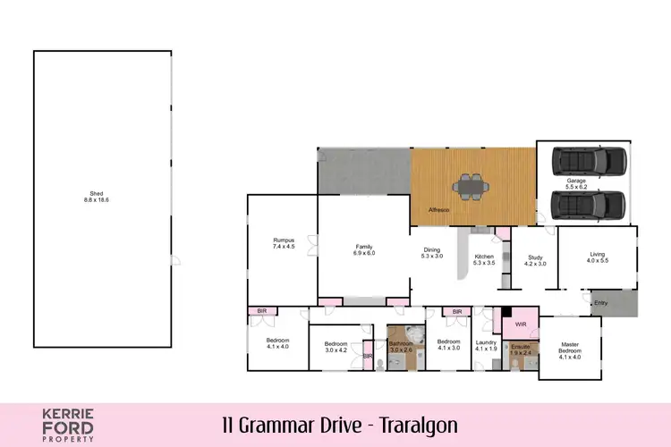 Floorplan of Homely house listing, 11 Grammar Drive, Traralgon VIC 3844
