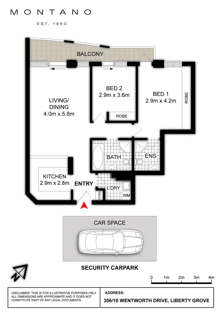 Floorplan of Homely unit listing, 306/10 Wentworth Drive, Liberty Grove NSW 2138