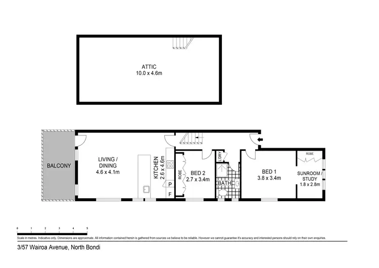 Floorplan of Homely apartment listing, 3/57 Wairoa Avenue, North Bondi NSW 2026