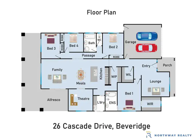 Floorplan of Homely house listing, 26 Cascade Drive, Beveridge VIC 3753