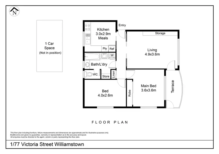 Floorplan of Homely unit listing, 1/77 Victoria Street, Williamstown VIC 3016