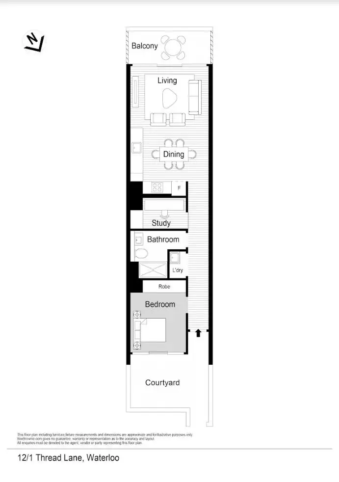 Floorplan of Homely apartment listing, 12/1 Thread Lane, Waterloo NSW 2017
