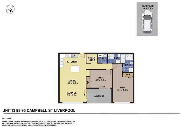 Floorplan of Homely apartment listing, 13/93-95 Campbell Street, Liverpool NSW 2170