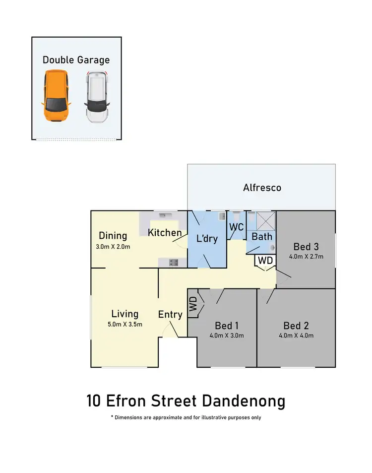 Floorplan of Homely house listing, 10 Efron Street, Dandenong North VIC 3175