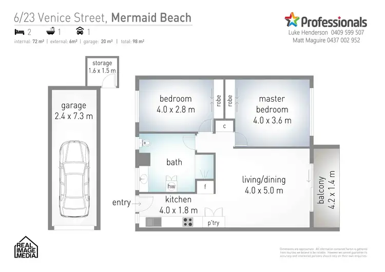 Floorplan of Homely unit listing, 6/23 Venice Street, Mermaid Beach QLD 4218