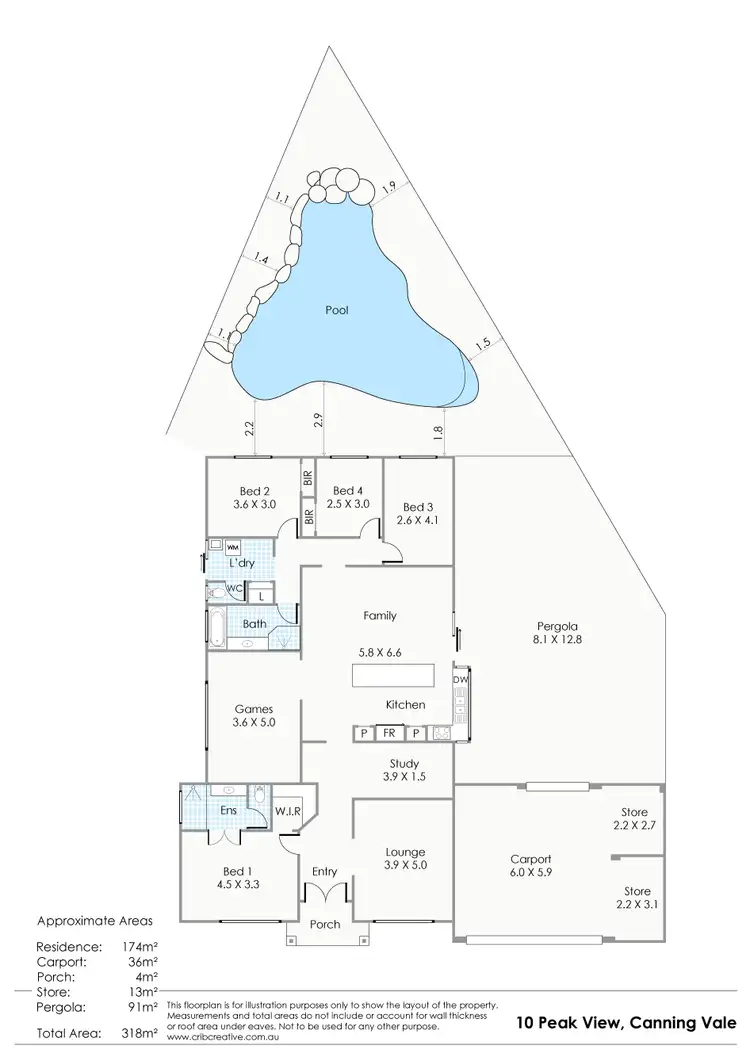 Floorplan of Homely house listing, 10 Peak View, Canning Vale WA 6155