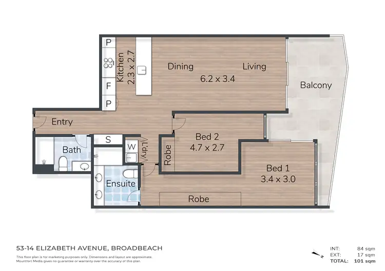 Floorplan of Homely apartment listing, 53/14 Elizabeth Avenue, Broadbeach QLD 4218