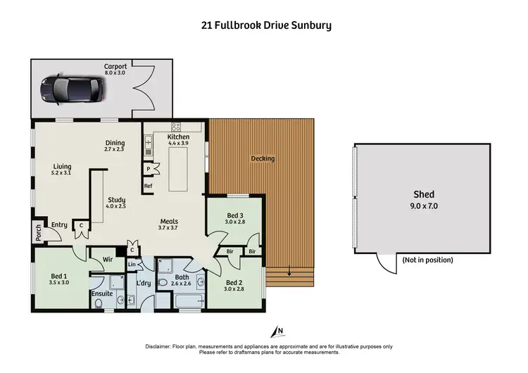 Floorplan of Homely house listing, 21 Fullbrook Drive, Sunbury VIC 3429