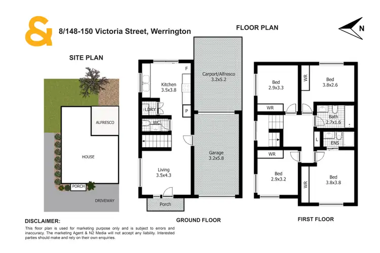 Floorplan of Homely townhouse listing, 8/148-150 Victoria Street, Werrington NSW 2747