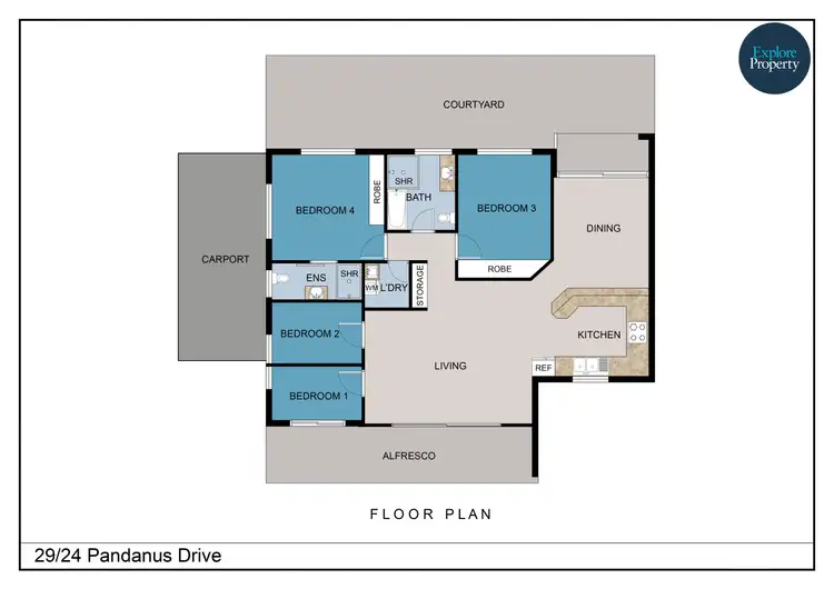 Floorplan of Homely townhouse listing, 29/24 Pandanus Drive, Cannonvale QLD 4802