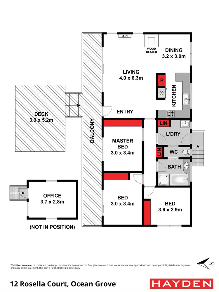 Floorplan of Homely house listing, 12 Rosella Court, Ocean Grove VIC 3226
