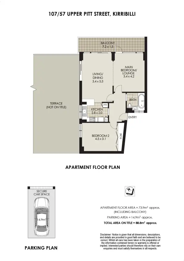 Floorplan of Homely apartment listing, 107/57 Upper Pitt Street, Kirribilli NSW 2061