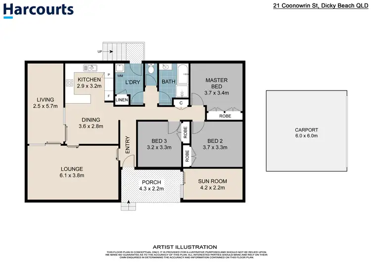 Floorplan of Homely house listing, 21 Coonowrin Street, Dicky Beach QLD 4551