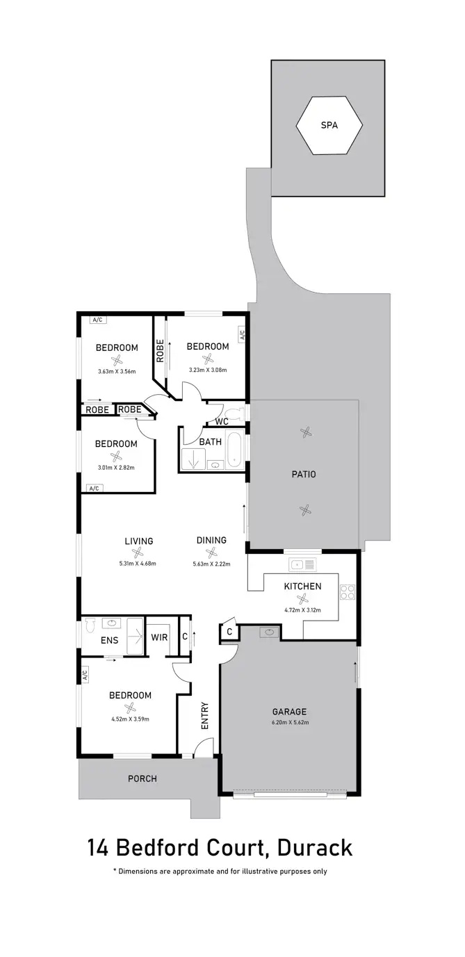 Floorplan of Homely house listing, 14 Bedford Court, Durack NT 830
