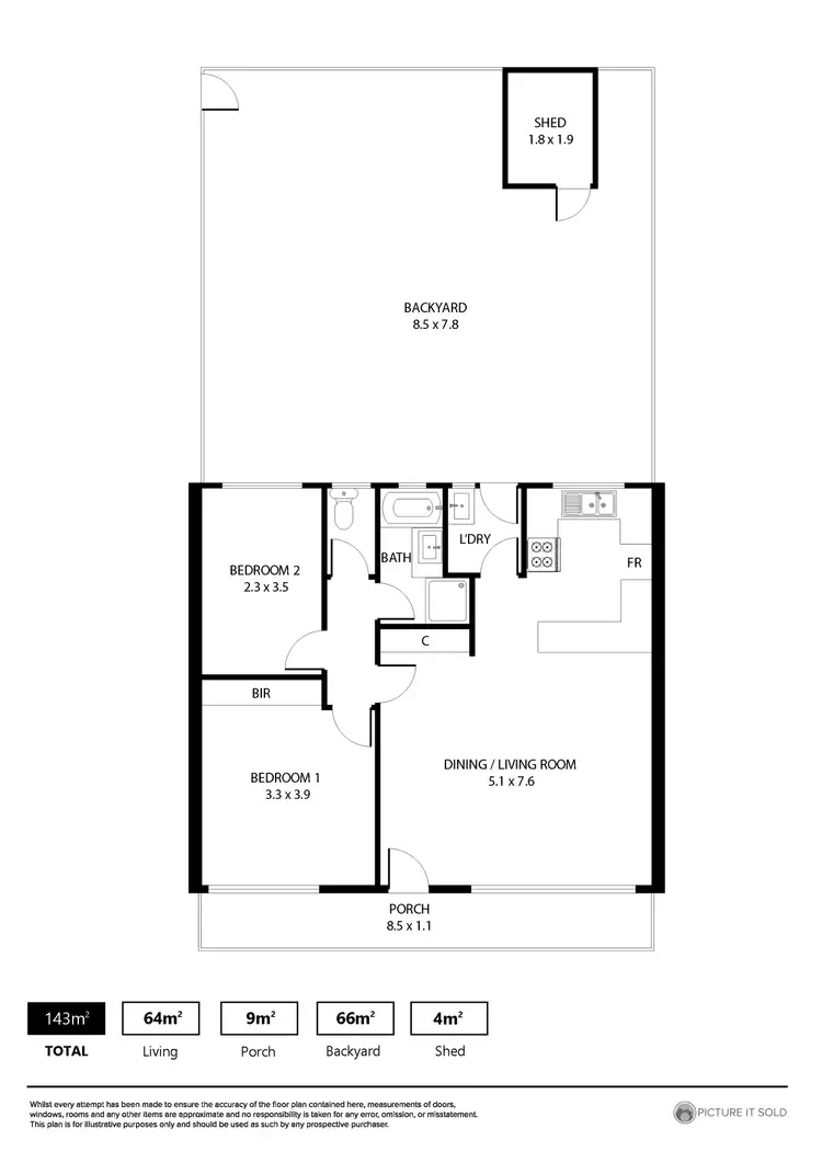 Floorplan of Homely unit listing, 5/59 Kings Road, Salisbury Downs SA 5108
