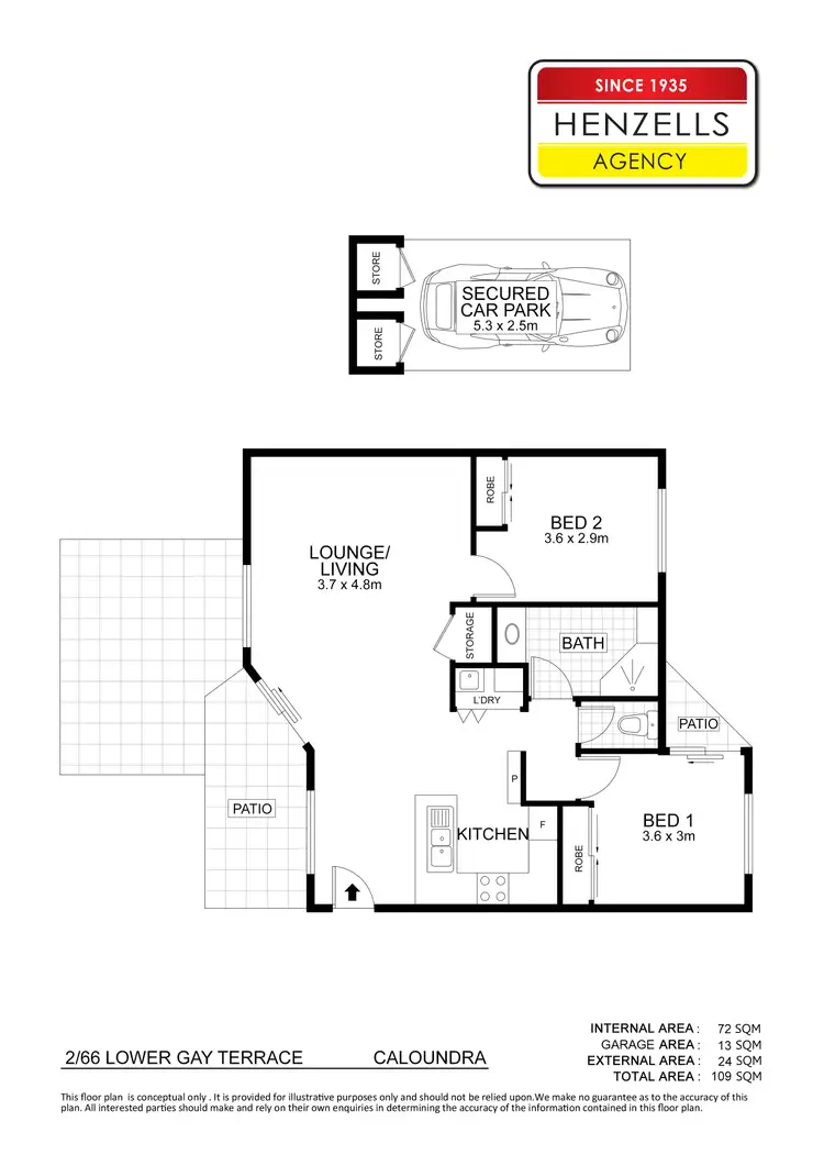 Floorplan of Homely unit listing, 2/66 Lower Gay Terrace, Caloundra QLD 4551