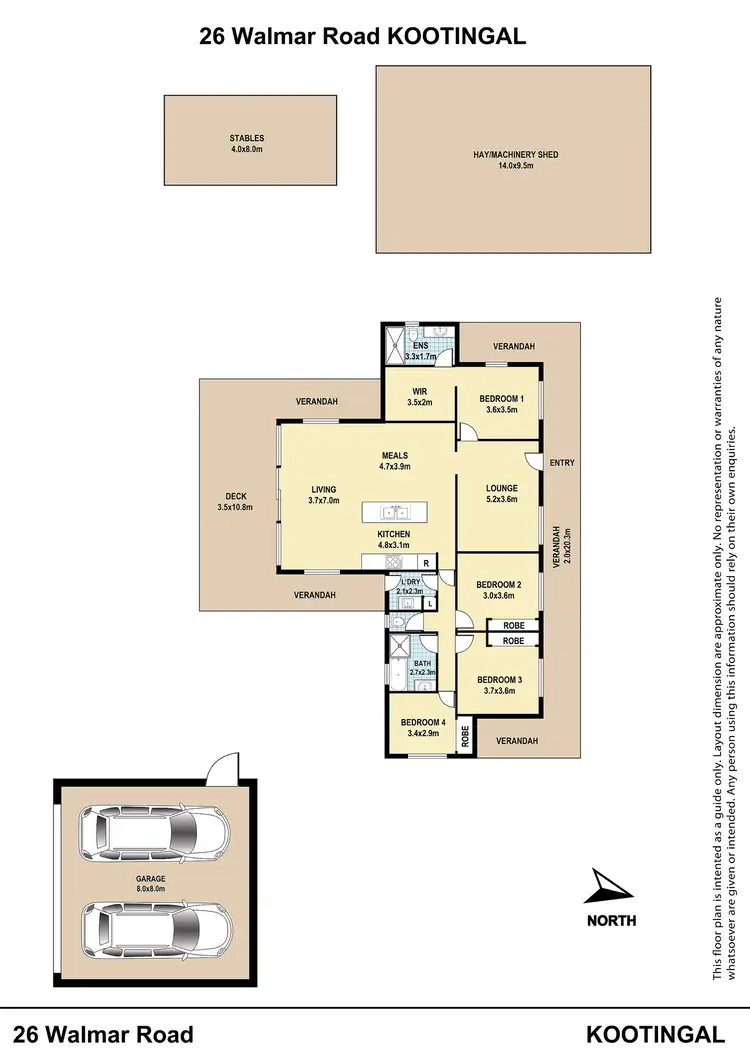 Floorplan of Homely rural property listing, 26 Walmar Road, Kootingal NSW 2352