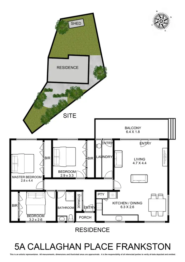 Floorplan of Homely house listing, 5A Callaghan Place, Frankston VIC 3199
