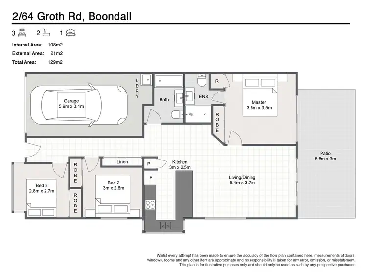Floorplan of Homely townhouse listing, 2/64 Groth Road, Boondall QLD 4034