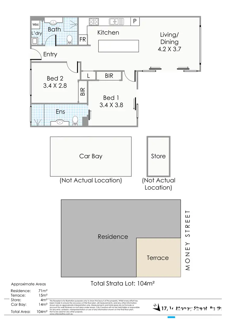 Floorplan of Homely apartment listing, 17/14 Money Street, Perth WA 6000