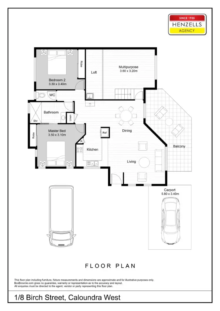 Floorplan of Homely unit listing, 1/8 Birch Street, Caloundra West QLD 4551