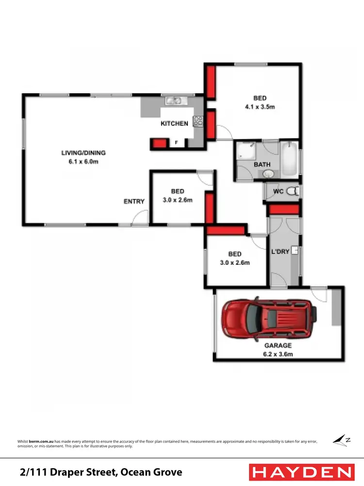 Floorplan of Homely house listing, 2/111 Draper St, Ocean Grove VIC 3226