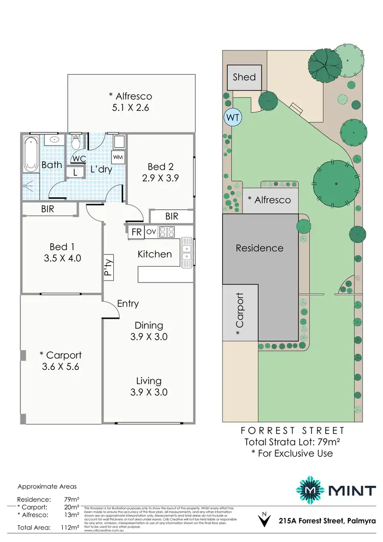 Floorplan of Homely semi-detached listing, 215A Forrest Street, Palmyra WA 6157